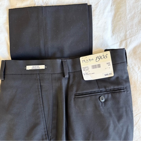 NWT J°S. A. Bank wool blend suit pants in black 36 - Picture 2 of 4